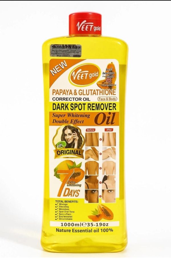 veet gold dark spot remover oil papaya And Glutathione 1000ML